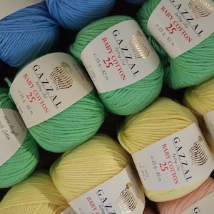 Yarn Gazzal Baby Cotton 25g yarn baby yarn cotton thread cotton string cotton fiber children&#39;s yarn crochet cotton natural cotton natural