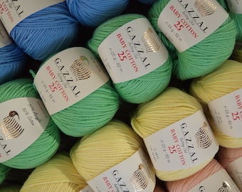 Yarn Gazzal Baby Cotton 25g yarn baby yarn cotton thread cotton string cotton fiber children's yarn crochet cotton natural cotton natural
