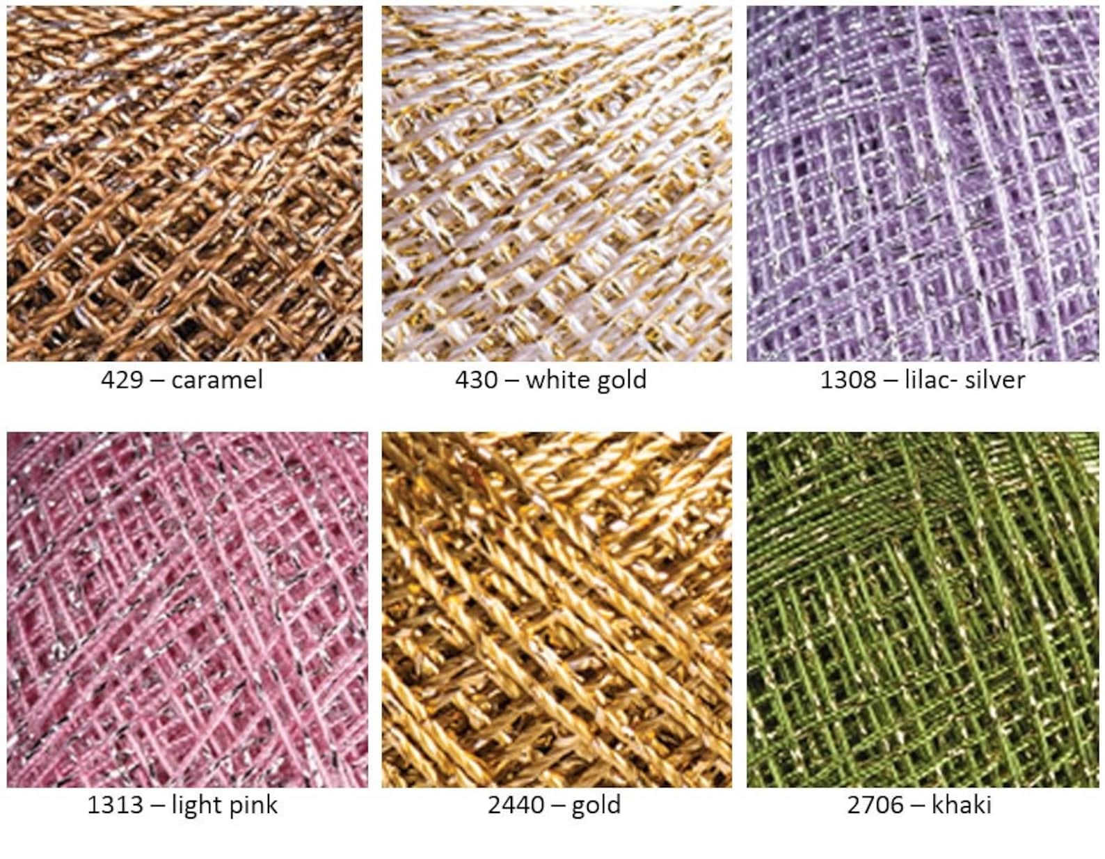 Yarnart Camellia Metallic Shimmer Yarn – Fine Crochet Thread For Lace, Embroidery & Jewelry