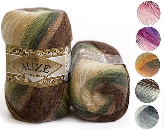 Yarn Alize Angora Gold batik mélange yarn batik yarn mohair yarn acrylic yarn Turkish yarn knitting yarn crochet yarn multicolor yarn