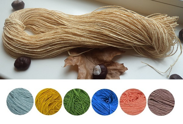 Yarn Raffia Natural yarn 50g 100% cellulose yarn natural raffia straw…