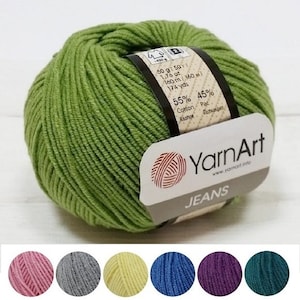 Yarnart 50 G Jeans Knitting Crochet Baby Wool Yarn Wool Cotton Pastel  Colors 63 Colors 