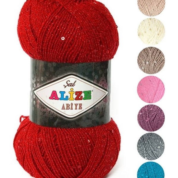 Yarn Alize Sal Abiye yarn payette yarn sequin yarn payette sequin yarn beads yarn paillette yarn metallic yarn lurex yarn metal yarn payette