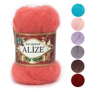 Yarn Alize Kid Mohair yarn кid mohair yarn wool blend yarn gentle yarn baby mohair goat yarn goat fur angora goat yarn Alize Angora thread