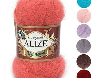 Yarn Alize Kid Mohair yarn кid mohair yarn wool blend yarn gentle yarn baby mohair goat yarn goat fur angora goat yarn Alize Angora thread