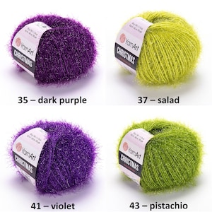 Yarn YarnArt Christmas yarn lurex yarn metallic yarn shiny yarn grass yarn long lash yarn fluffy yarn fleecy yarn furry yarn curly yarn