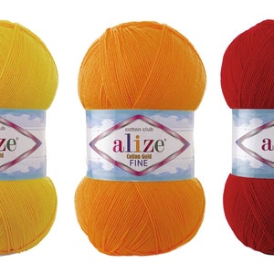 Yarn Alize Cotton Gold Fine yarn cotton yarn thin cotton yarn toys yarn amigurumi yarn crochet cotton natural cotton natural yarn knitting