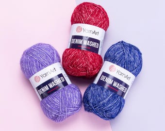 Yarn Denim Washed YarnArt yarn denim yarn denim thread denim fiber cotton grade yarn gradient cotton grade cotton batik yarn colorful yarn