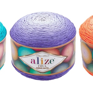 Gradient yarn Alize Diva ombre batik 250g (875m) yarn cakes microfiber grade yarn gradient microfiber batik microfiber colorful yarn rainbow