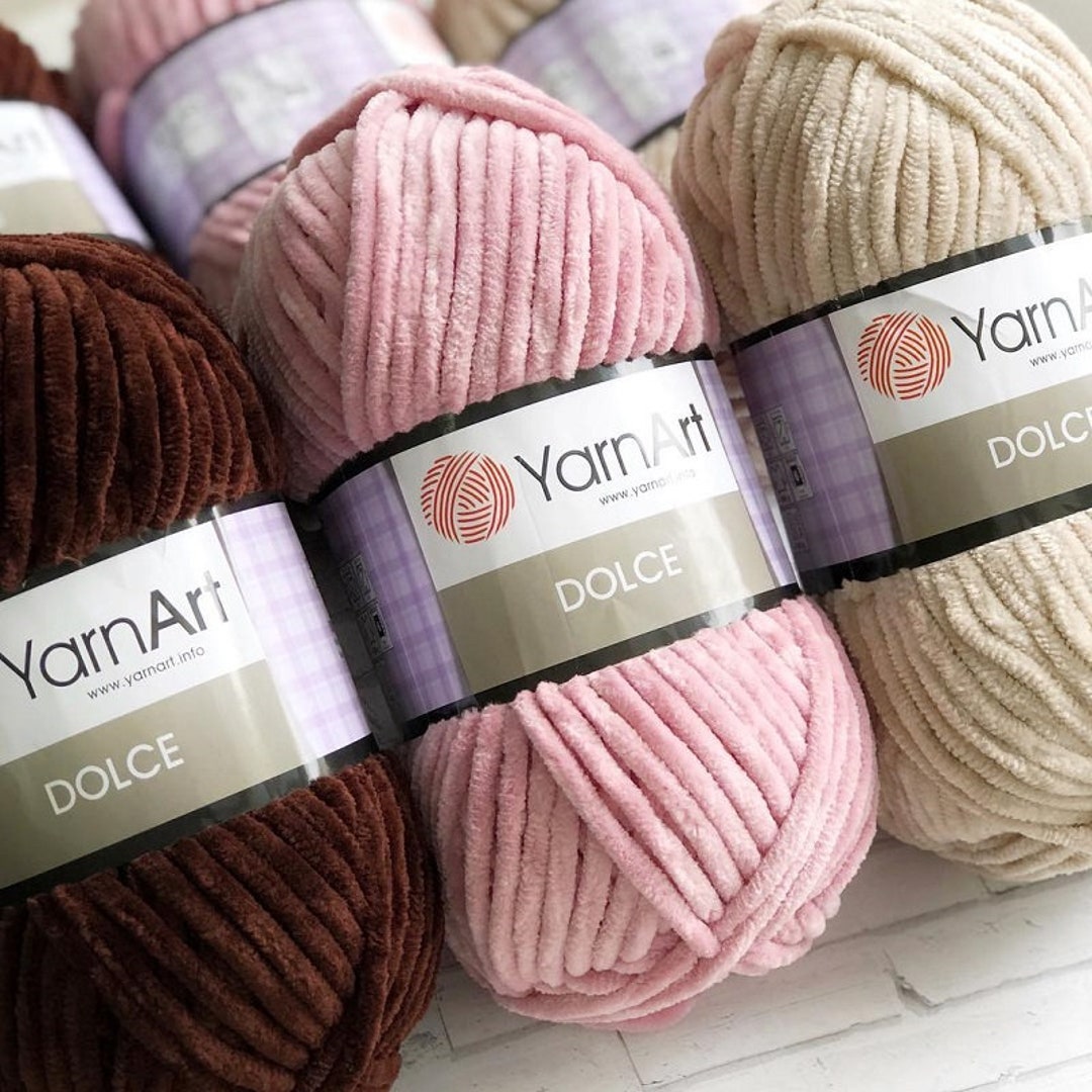 Yarnart Dolce Yarn by Yarnart Soft Chenille Velvet Super Bulky Yarn Blanket Amigurumi Crochet Yarn 100 Gram (3.53 oz) 131 Yards (791)