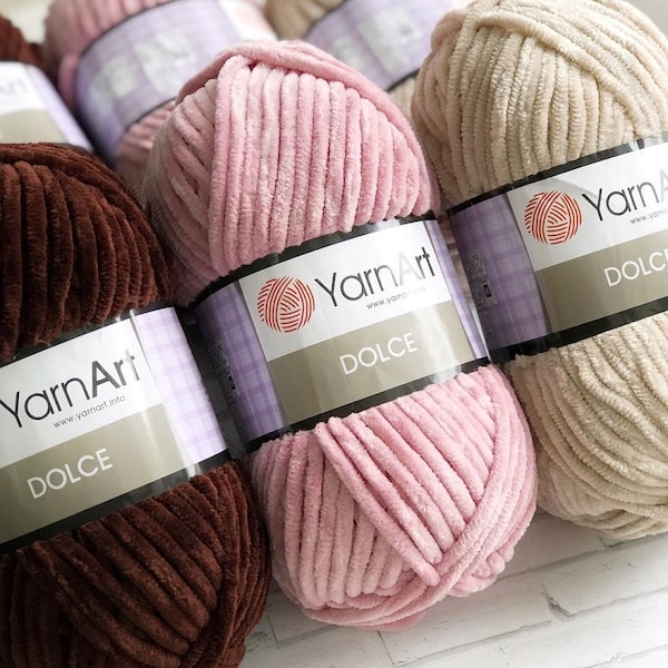 Yarn YarnArt Dolce velours yarn plush yarn velvet yarn terry yarn blanket yarn amigurumi yarn fur yarn long eyelash yarn fun fur yarn baby