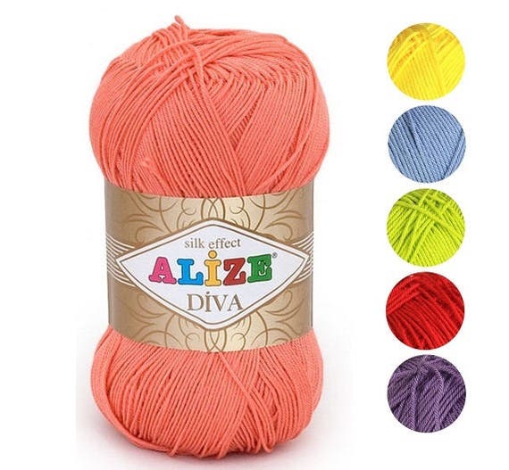 Yarn Alize Diva Yarn 100% Microfiber Yarn Acrylic Yarn Hypoallergenic Yarn  Microfiber Thread Acrylic Thread Summery Yarn Microfiber String 