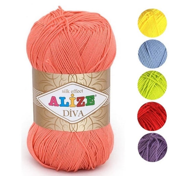 Yarn Alize Diva yarn 100% microfiber yarn acrylic yarn hypoallergenic yarn microfiber thread acrylic thread summery yarn microfiber string