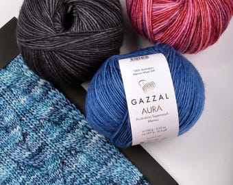 Garn Aura Gazzal garn Superwash merinogarn merinoullgarn merinogarn naturull naturgarn ulltråd merinotråd ullmerino