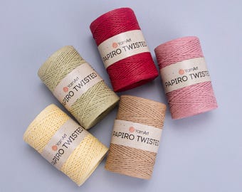 Yarn Papiro Twisted YarnArt yarn cellulose yarn natural raffia yarn thatch yarn haulm yarn halm yarn twisted raffia yarn accessories yarn