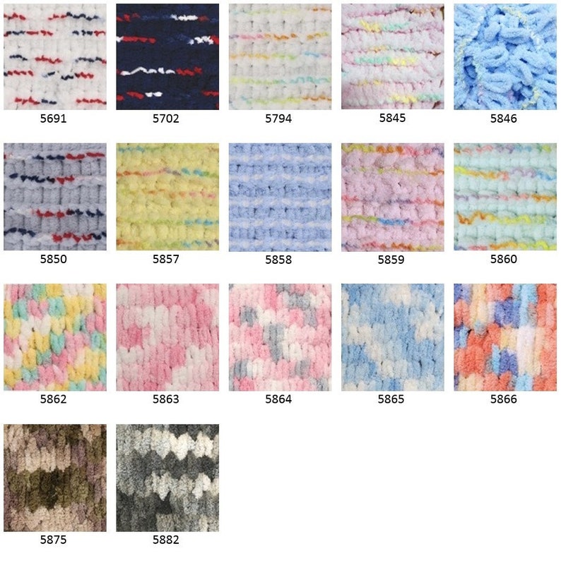 Рисунок из пряжи ализе пуффи для пледа