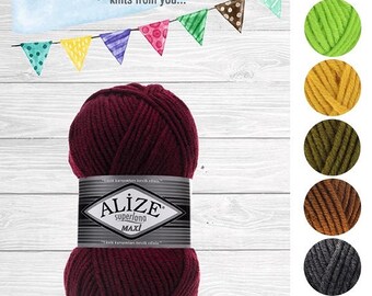 Garn Alize Superlana Maxi Due Jaspe Garn sperriges Garn super dickes Garn Schal volumetrisches Garn Space Yarn großes Garn ausgefallenes Garn sehr sperriges Garn