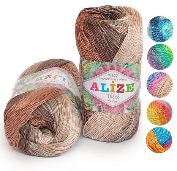 Yarn Alize Miss Batik Yarn Cotton Yarn 100% Mercerized Cotton Yarn