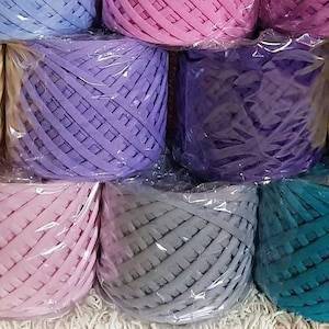 T-shirt yarn 7-9mm 50m 100% cotton yarn spaghetti yarn bag yarn backpack yarn macaroni yarn carpet yarn rug yarn bulky yarn thick yarn bag