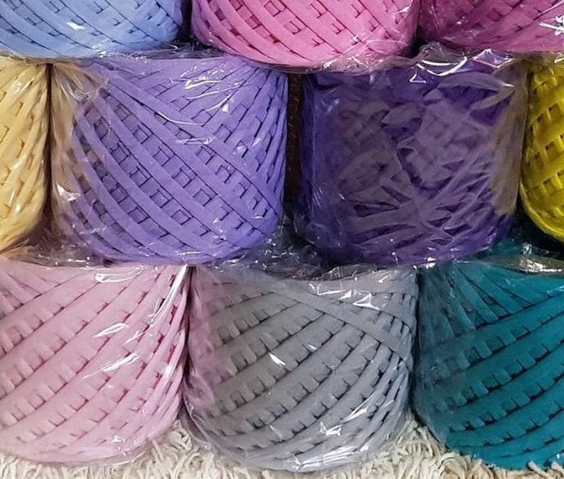 Tshirt Yarn 79mm 50m 100 Cotton Yarn Spaghetti Yarn Bag Etsy