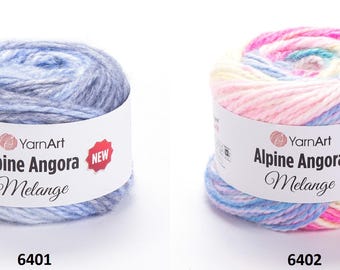 Yarn Alpine Angora Melange New YarnArt 150g (150m) gradient yarn batik yarn melange yarn multicolor yarn colorful yarn rainbow yarn coloring