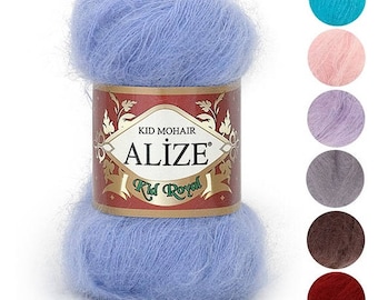 Fil Alize Kid Mohair fil кid mohair fil laine mélange fil doux fil bébé mohair chèvre fil fourrure de chèvre angora chèvre fil Alize Angora fil