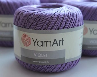 Yarn YarnArt Violet yarn 100% mercerized cotton yarn napkin yarn crochet sling necklace yarn sling eco toys yarn dolls cotton crochet yarn
