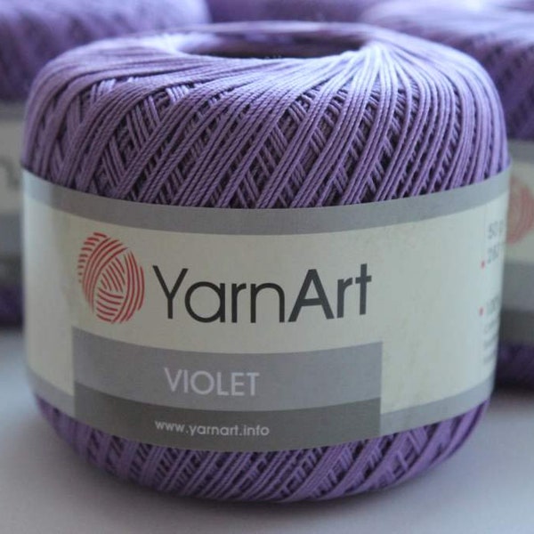 Yarn YarnArt Violet yarn 100% mercerized cotton yarn napkin yarn crochet sling necklace yarn sling eco toys yarn dolls cotton crochet yarn