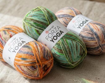 Yarn Forza Yoga YarnArt sock yarn toe yarn foot yarn ethno yarn superwash yarn sectional yarn grade yarn gradient yarn batik yarn colorful