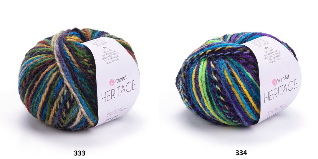 YarnArt Heritage Variegated Wool Yarn – 25% Wool, 75% Acrylic, Medium Weight For Knitting & Crochet (125m / 50g Skein) - View #3