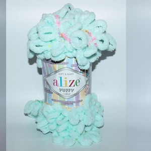 Yarn Alize Puffy Color plush yarn children&#39;s yarn baby yarn blanket yarn plaid yarn velvet yarn micro-polyester yarn no hook yarn no neddle