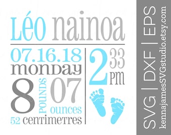 Download Baby Birth Stats Svg Etsy