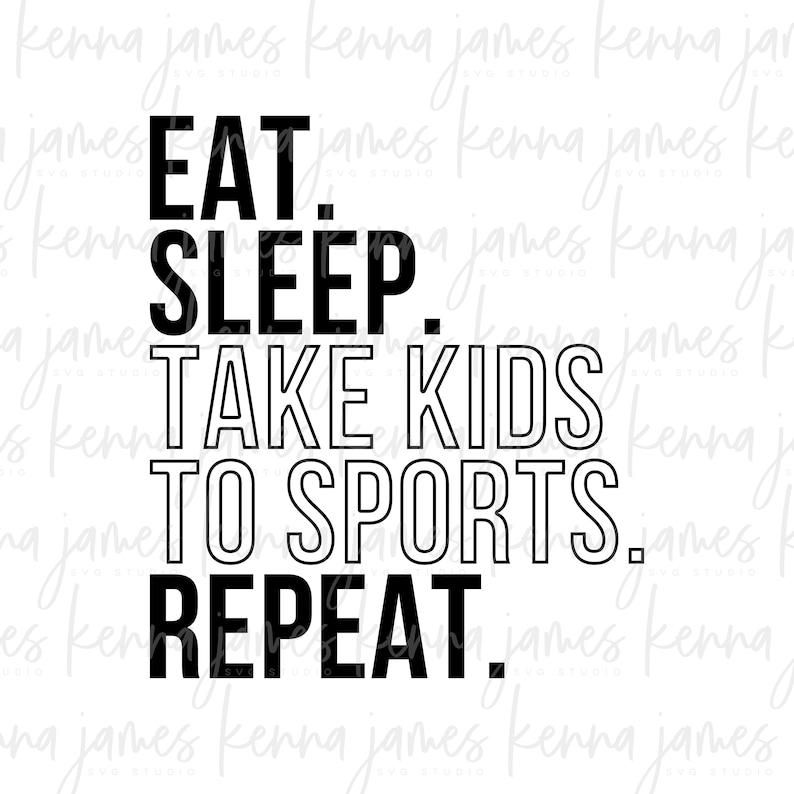 Eat Sleep Take Kids To Sports Repeat svg Baseball | Etsy