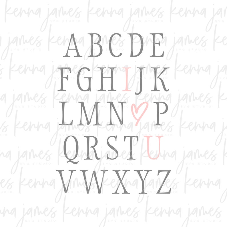 Set of 2 ABC I Love You svg Alphabet I Love You svg ABC | Etsy