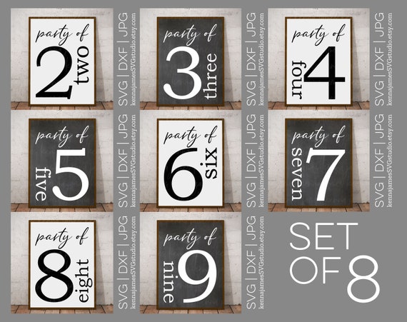 Download Set Of 8 Party Of Svg Family Number Sign Svg Family Svg Etsy