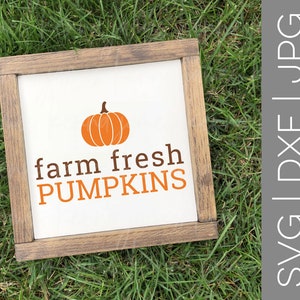 Bauernhof frische Kürbisse Svg | Bauernhof frische Svg | Kürbis Svg | Herbst Svg | Herbst Svg | Thanksgiving Svg | Holz-Zeichen | SVG | DXF | JPG | Ausgeschnittene Datei