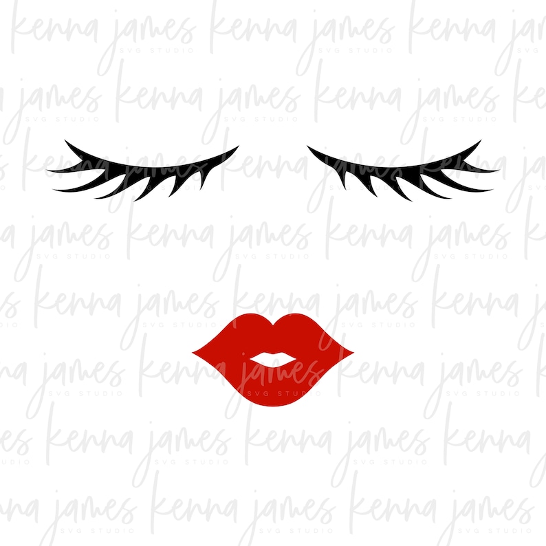 Download Eyelashes and Lips svg Eyelashes svg Eyelash svg Lips | Etsy