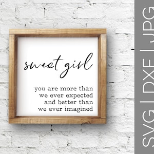 Sweet Girl svg | Bébé fille svg | Enfant en bas âge fille svg | Nouveau bébé svg | Nouveau-né svg | Pépinière svg | Ferme svg | SVG | LE DXF | LE JPG | couper le fichier