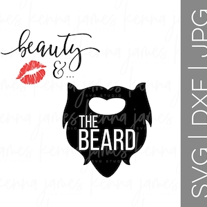Ensemble de 2 Beauté - La Barbe svg Beauté svg - France Lips svg - France Beard svg - France Couples svg - France Verre de vin Tasse à bière SVG - France DXF - France JPG - France fichier coupé