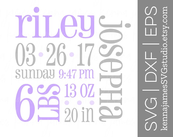 Download Birth Announcement Template Svg Birth Announcement Svg Etsy