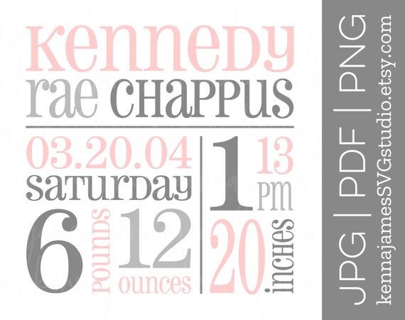 etsy birth announcement