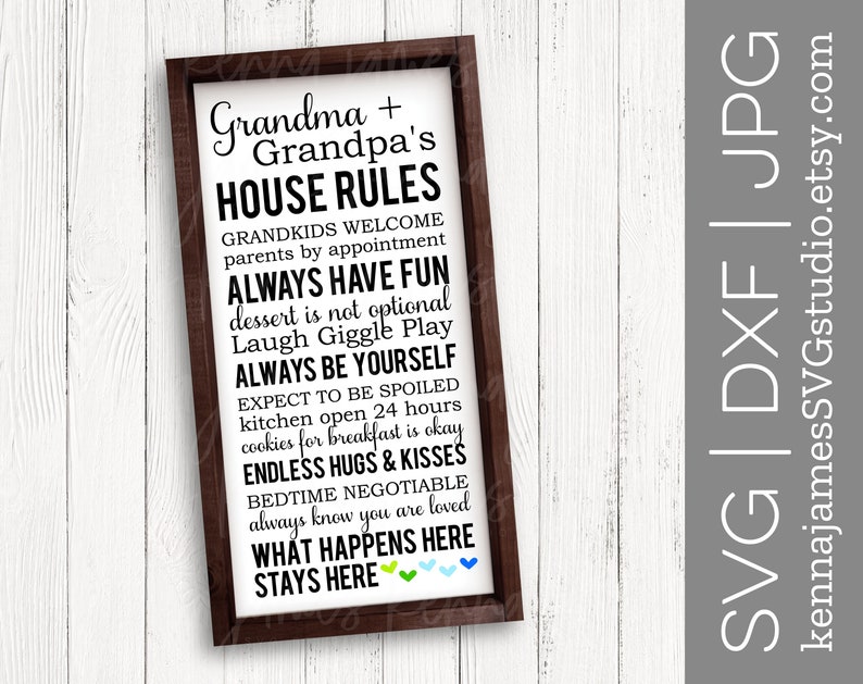 Download Grandma & Grandpa's House Rules svg Grandparents svg | Etsy