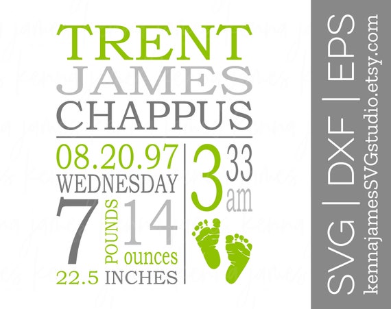 Download Birth Announcement Template Svg Birth Announcement Svg Etsy