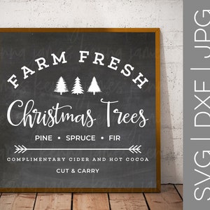 Ferme Fresh Christmas Trees svg | Farm Fresh svg - France | Arbres de Noël svg | Svg de Noël | Ferme svg | SVG - France | DXF - France | JPG - France | fichier coupé