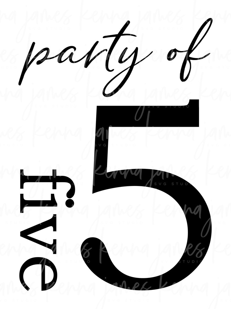Download Party Of svg Party Of 5 svg Party Of Five svg Family | Etsy