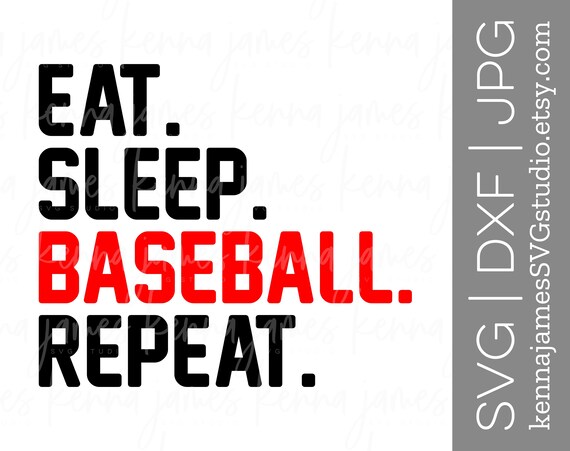 Download Eat Sleep Baseball Repeat Svg Baseball Svg Sports Svg Etsy