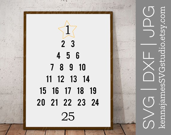 Download Free Christmas Advent Countdown Svg Christmas Svg Advent Svg Etsy SVG DXF Cut File