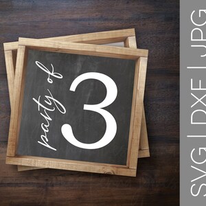 Party Of svg | Party Of 3 svg | Party Of Three svg | Family Number Sign svg | Family svg | Farmhouse svg | SVG | DXF | JPG | cut file