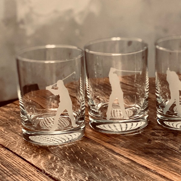 Golf Whiskey Glasses Etsy