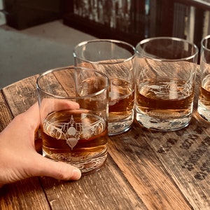 F-16 Engraved Whiskey Glasses - Set of 4, USAF, Pilot Gift, Fighter Pilot Gift, Father&#39;s Day, Birthday, NFO, Air Crew, F16, Plane, Jet, Vet